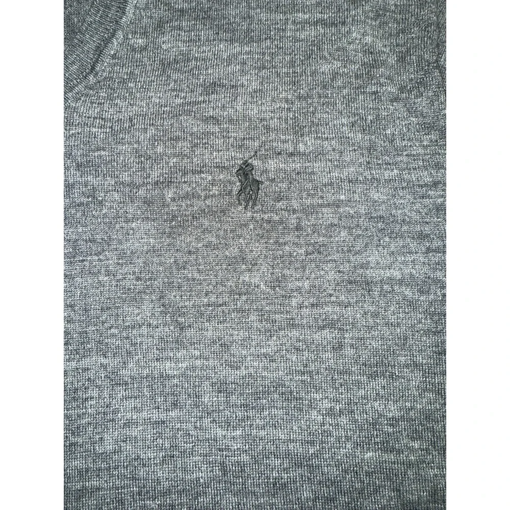 Polo Ralph Lauren Sweater Men's XL Gray‎ 100% Washable Merino Wool Classic